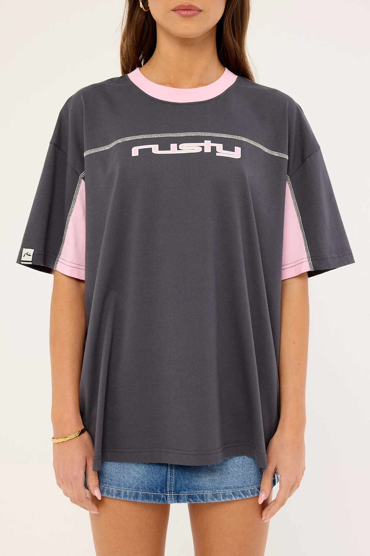 Rusty Cyberwaves Tee Coal &amp; Pink - Image 8