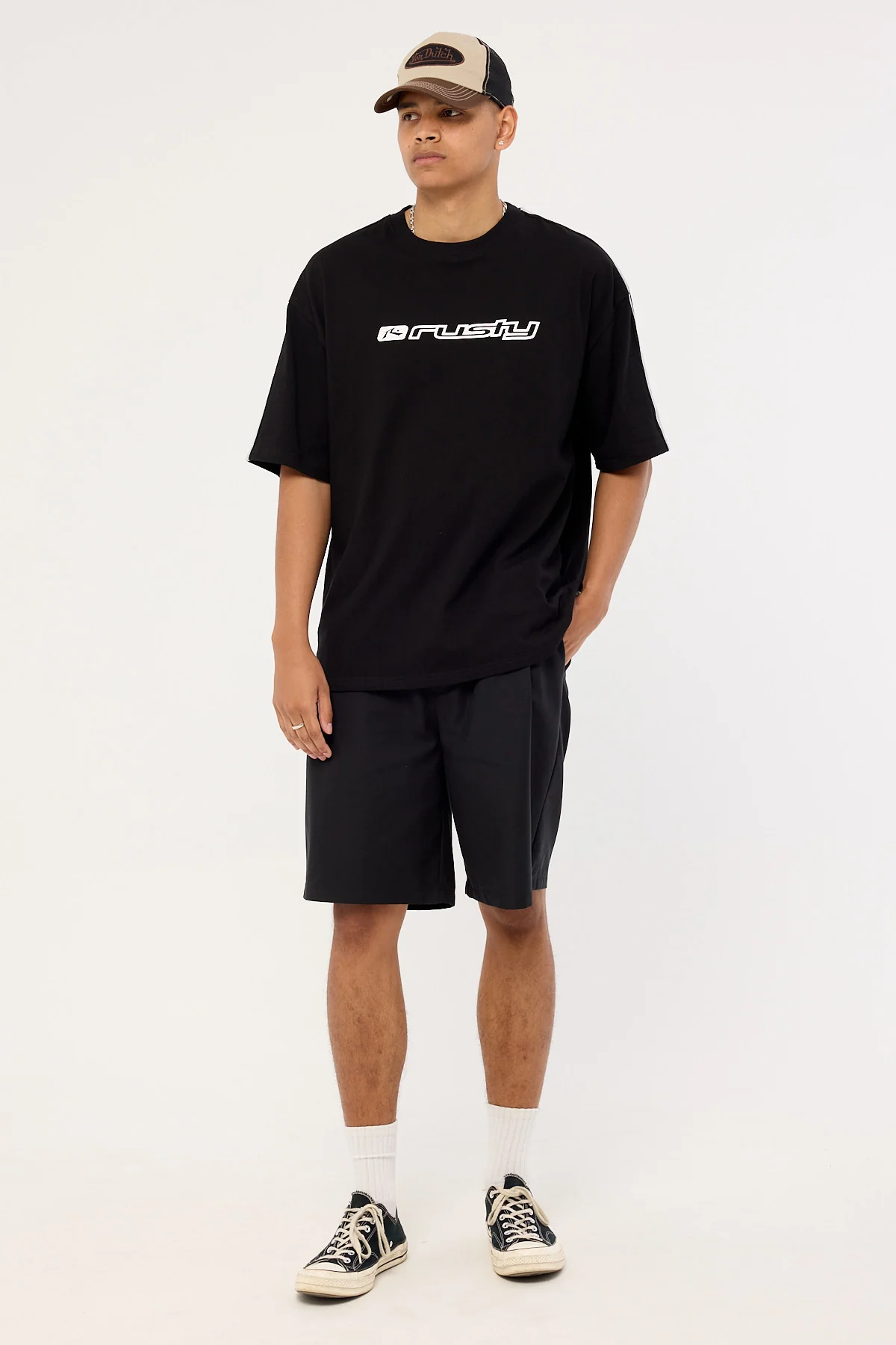 Rusty Gafa Taped Tee Black - Image 3