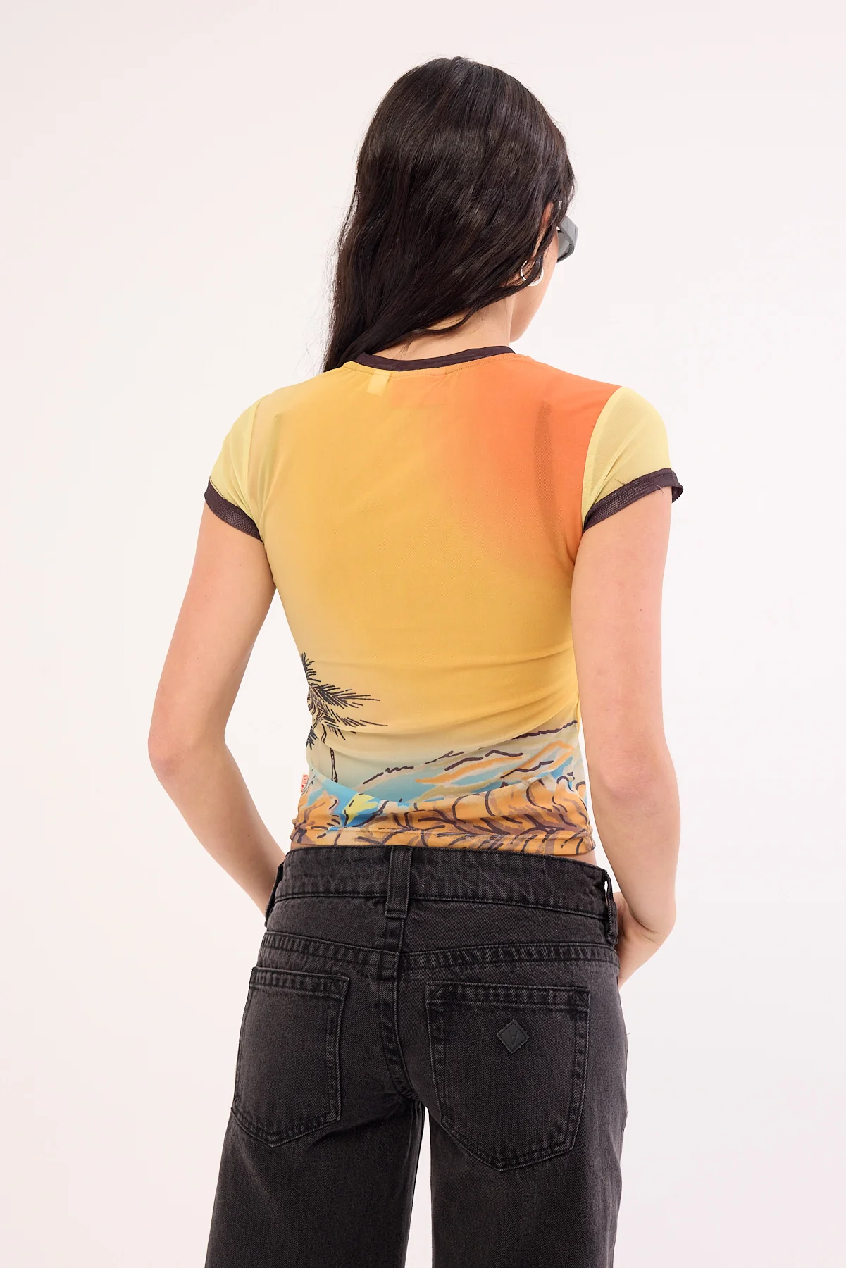 Rusty La Cabana Mesh Baby Tee La Cabana Print - Image 5