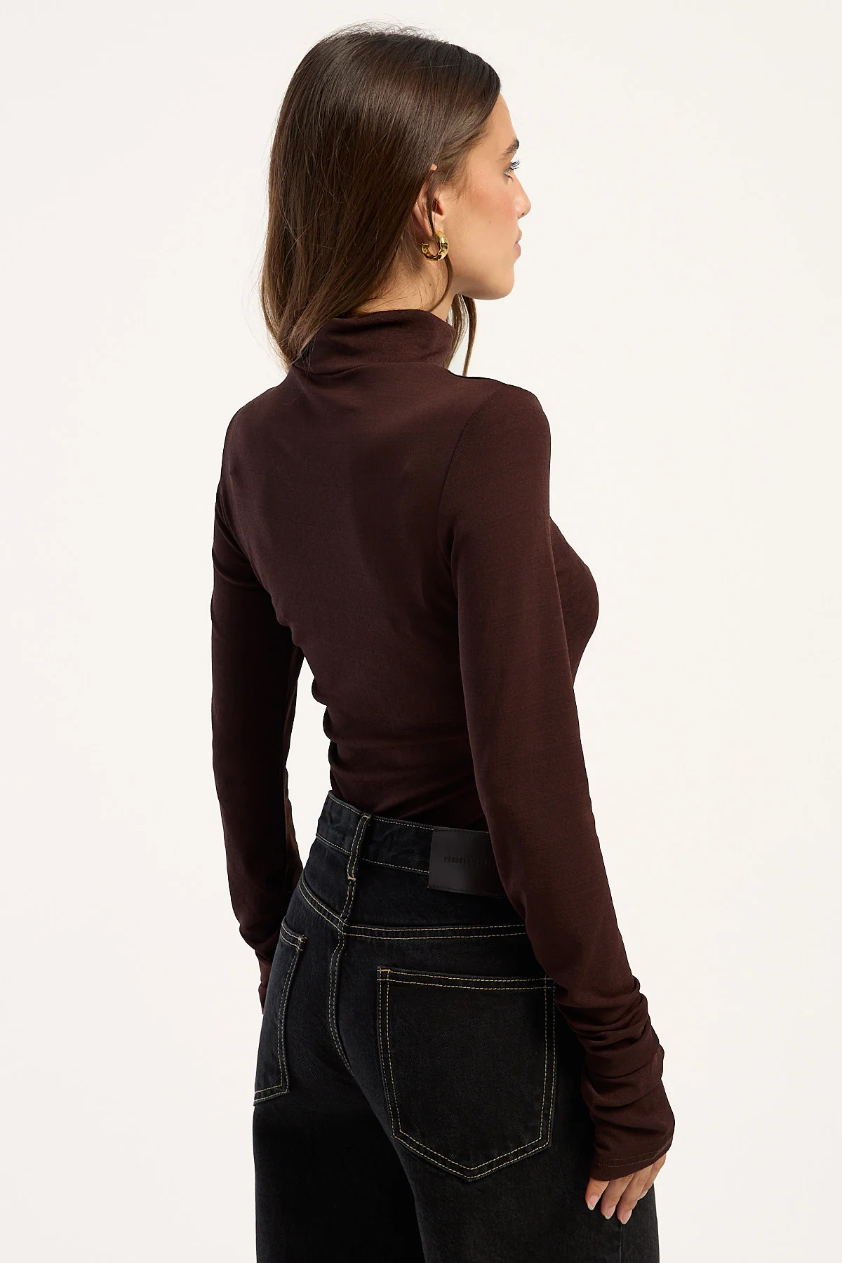 Sndys The Label Katya Turtleneck Bodysuit Chocolate - Image 5