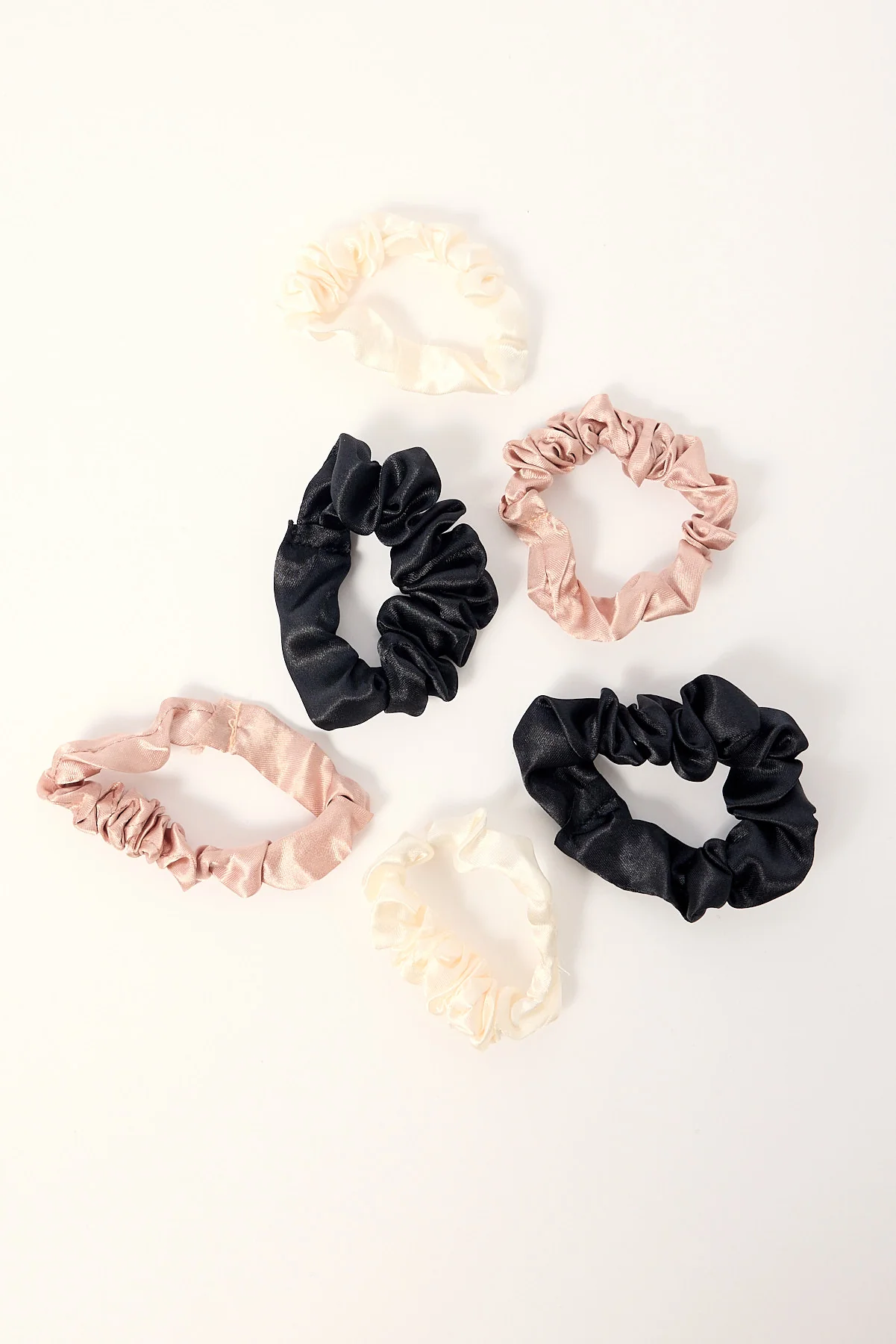 Token Satin Scrunchie 6 Pack Multi