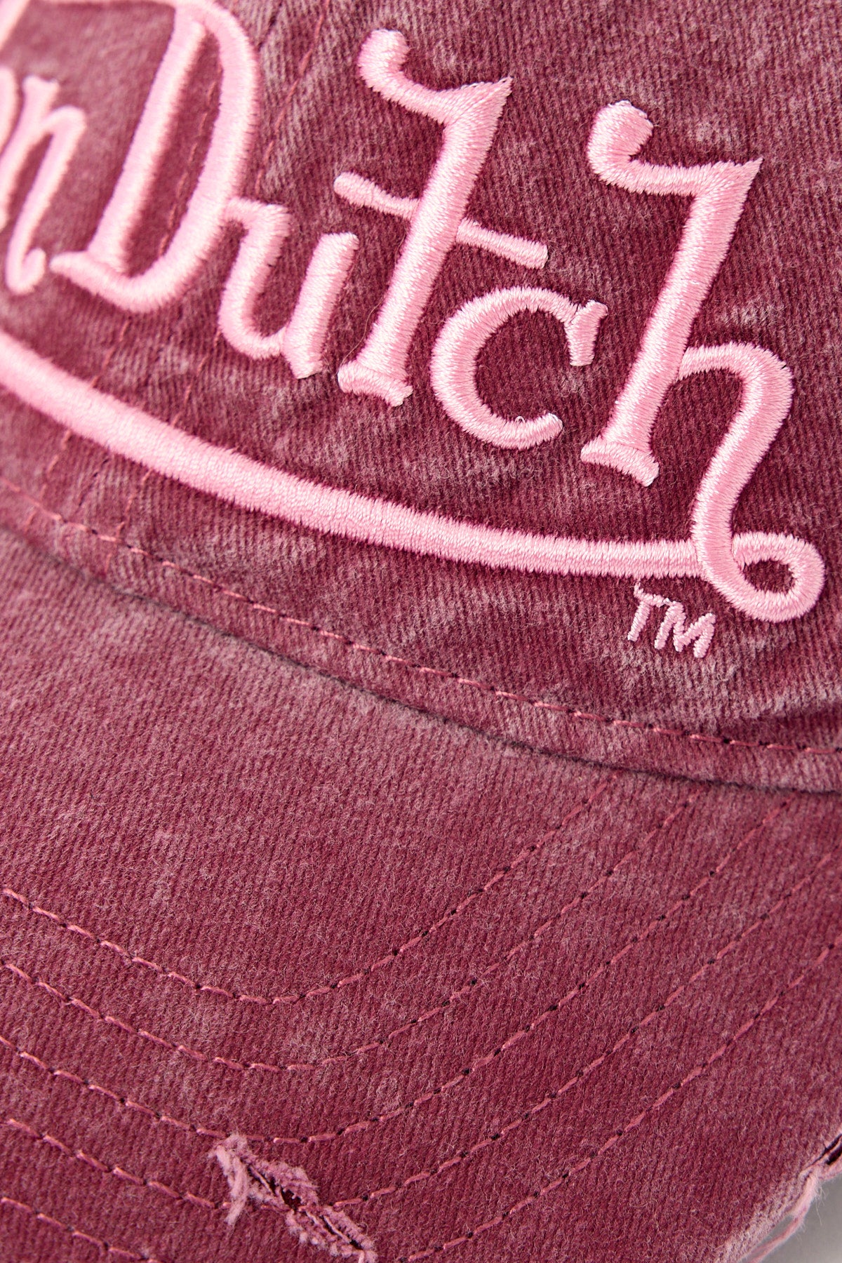 Von Dutch Big Signature 32 Dad Cap Burgundy/Pink - Image 4