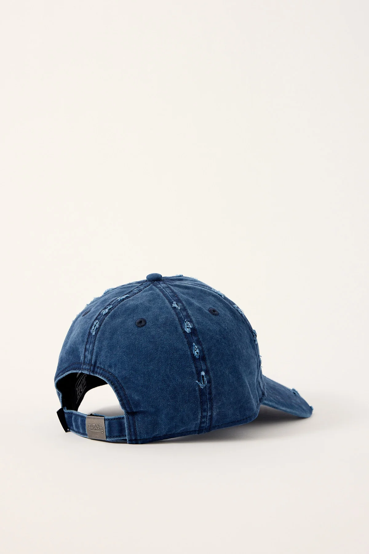 Von Dutch Distressed Zigzag Dad Cap Dark Navy - Image 4