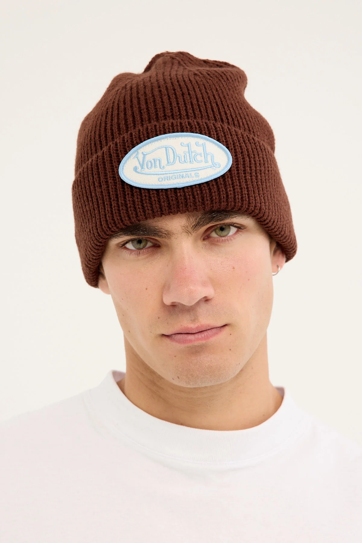 Von Dutch Originals Cuff Beanie Chocolate - Image 4