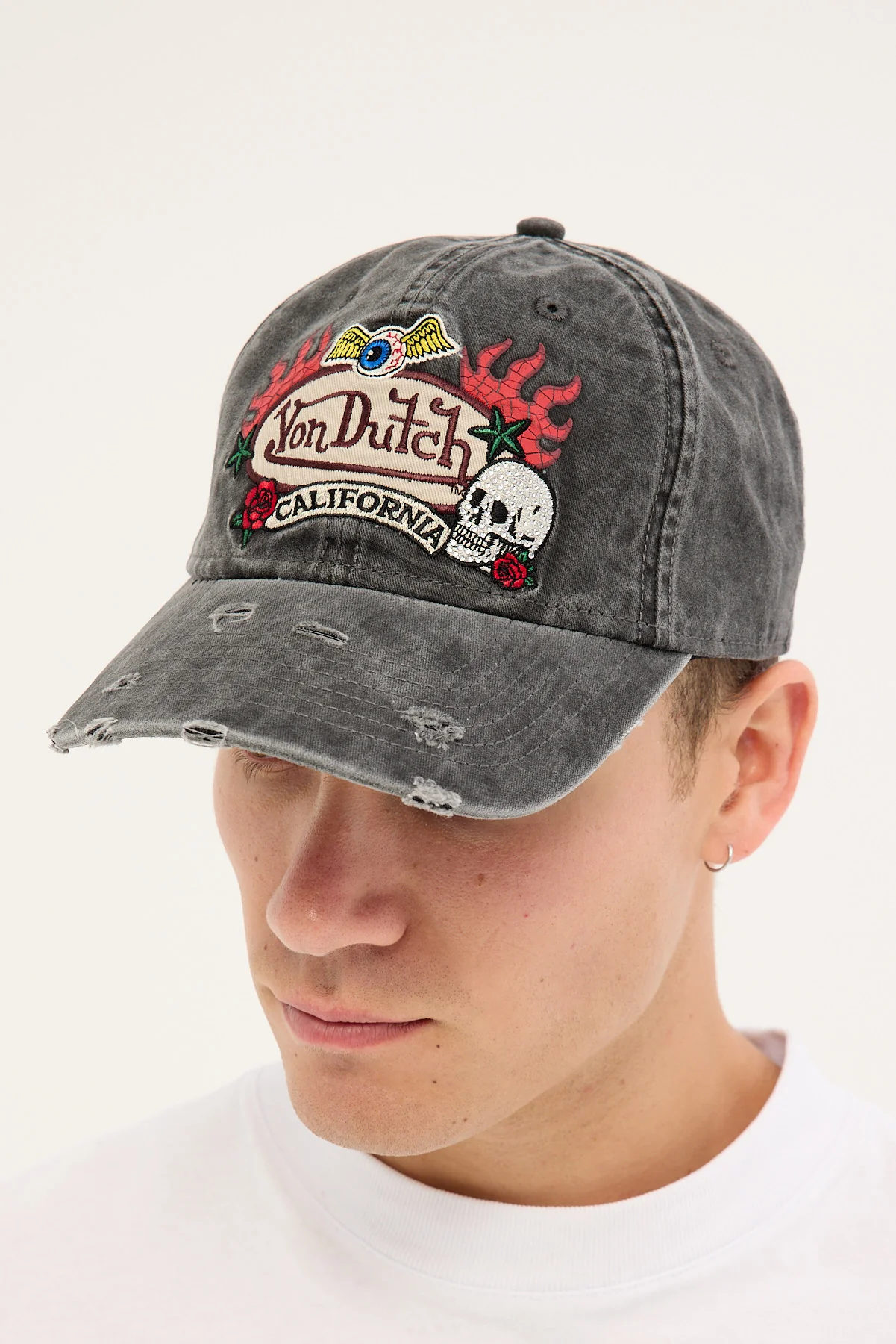 Von Dutch Von Dutch Patches Rhinestone Cap Washed Black - Image 5