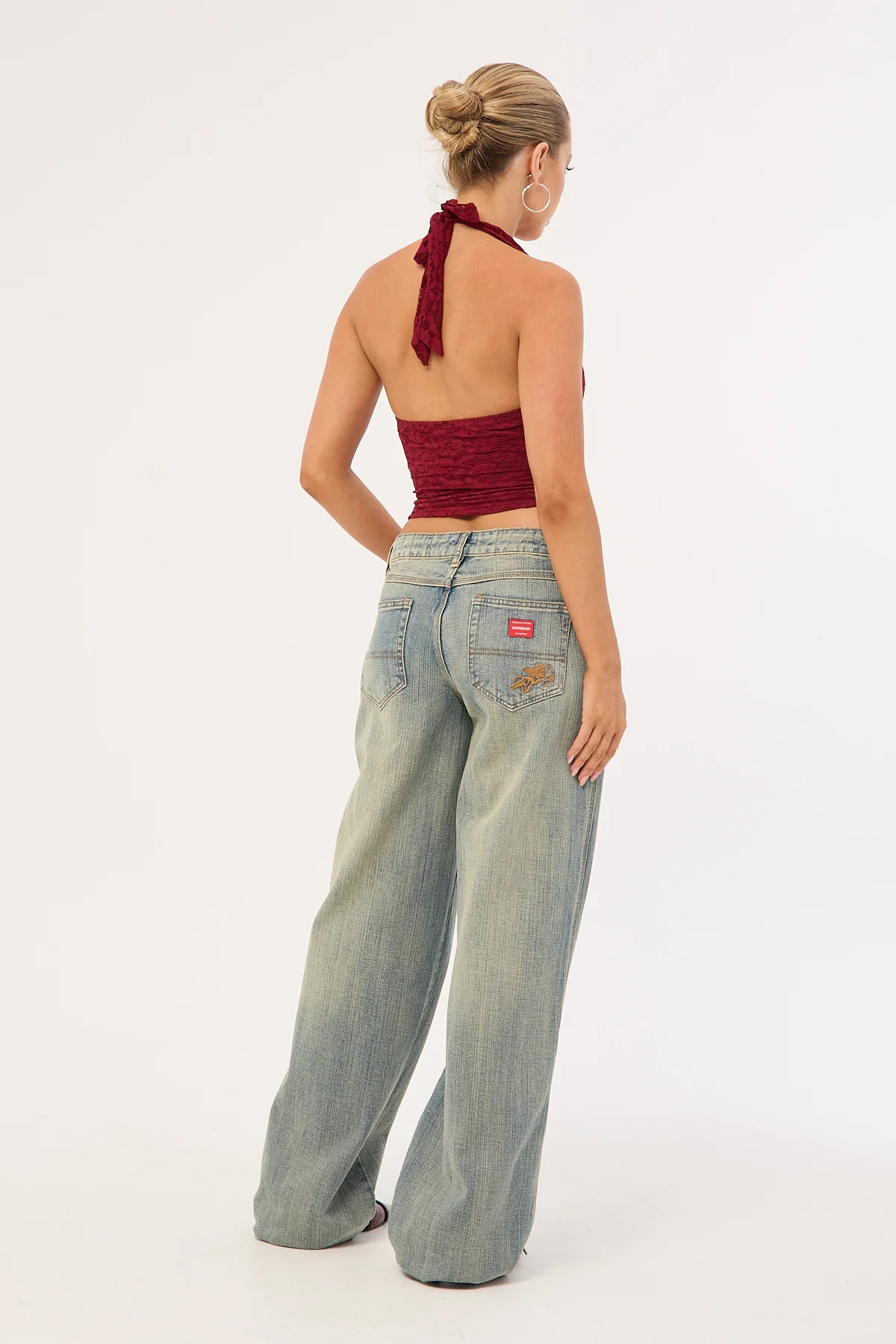 Worship Baggy Low Rider Jean Dirty Streaky Fade - Image 6