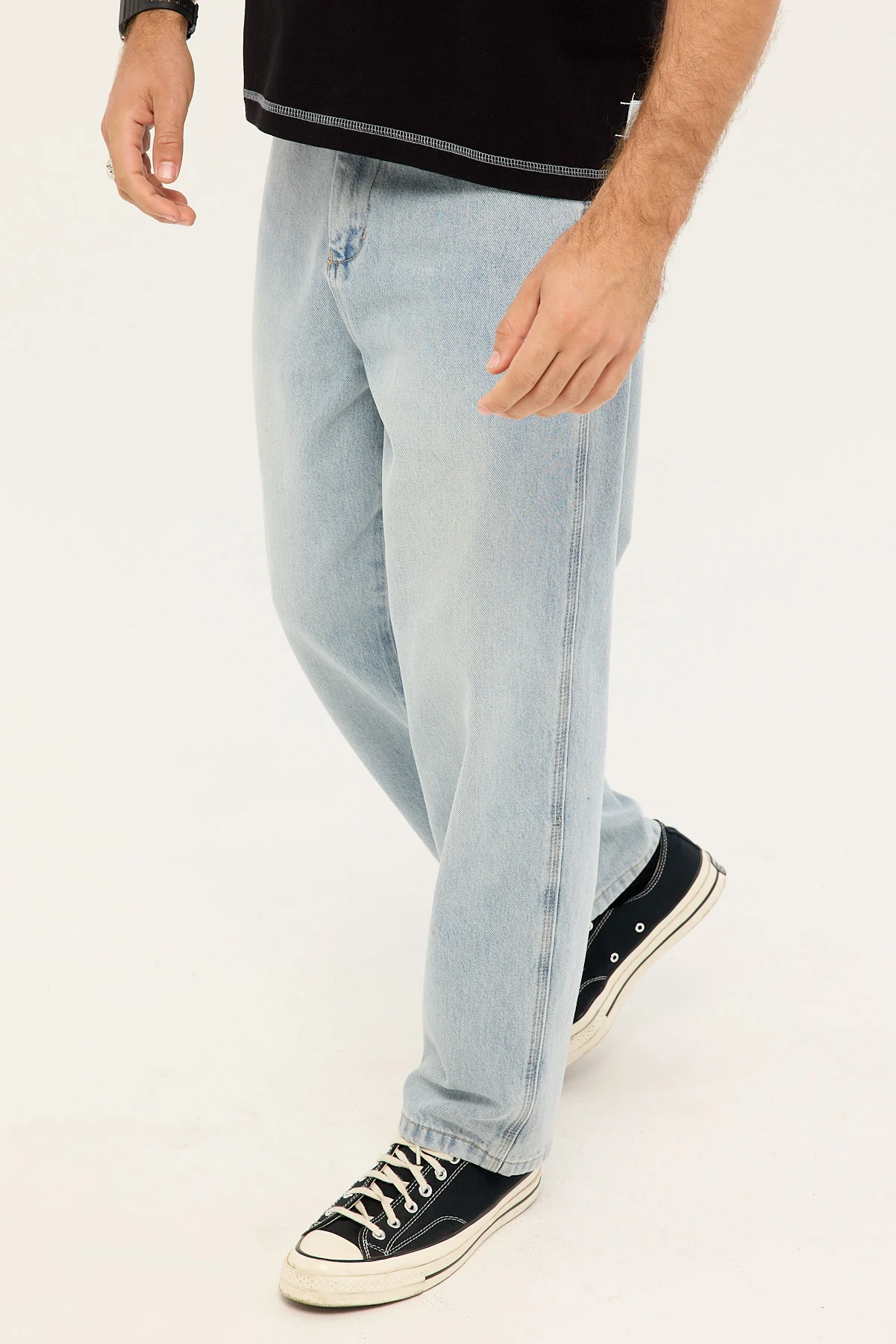 Worship Big Lounger Baggy Jean Faded Worn Blue - Image 3