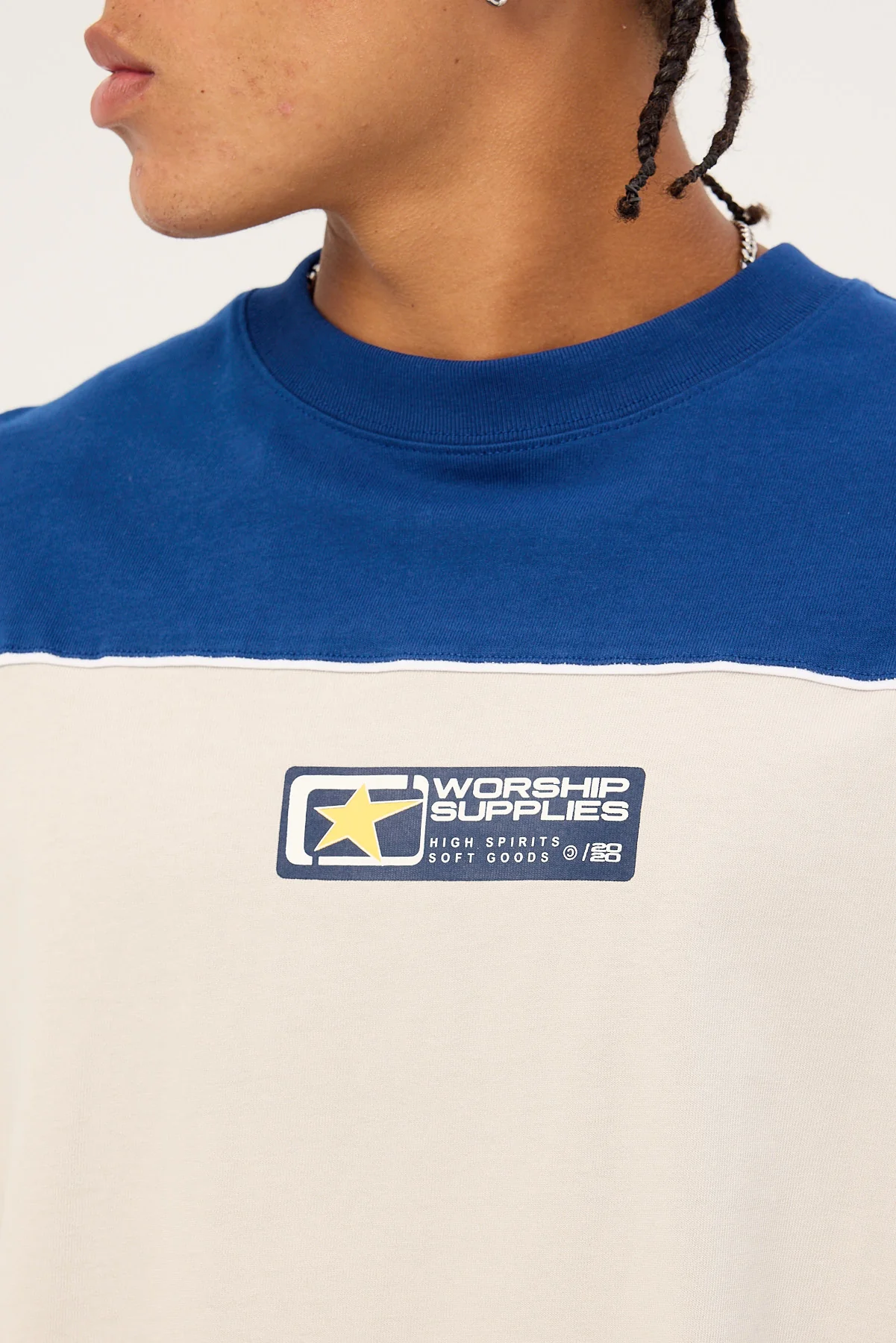 Worship Blender Oversize Panel Tee Blue Depths - Image 5