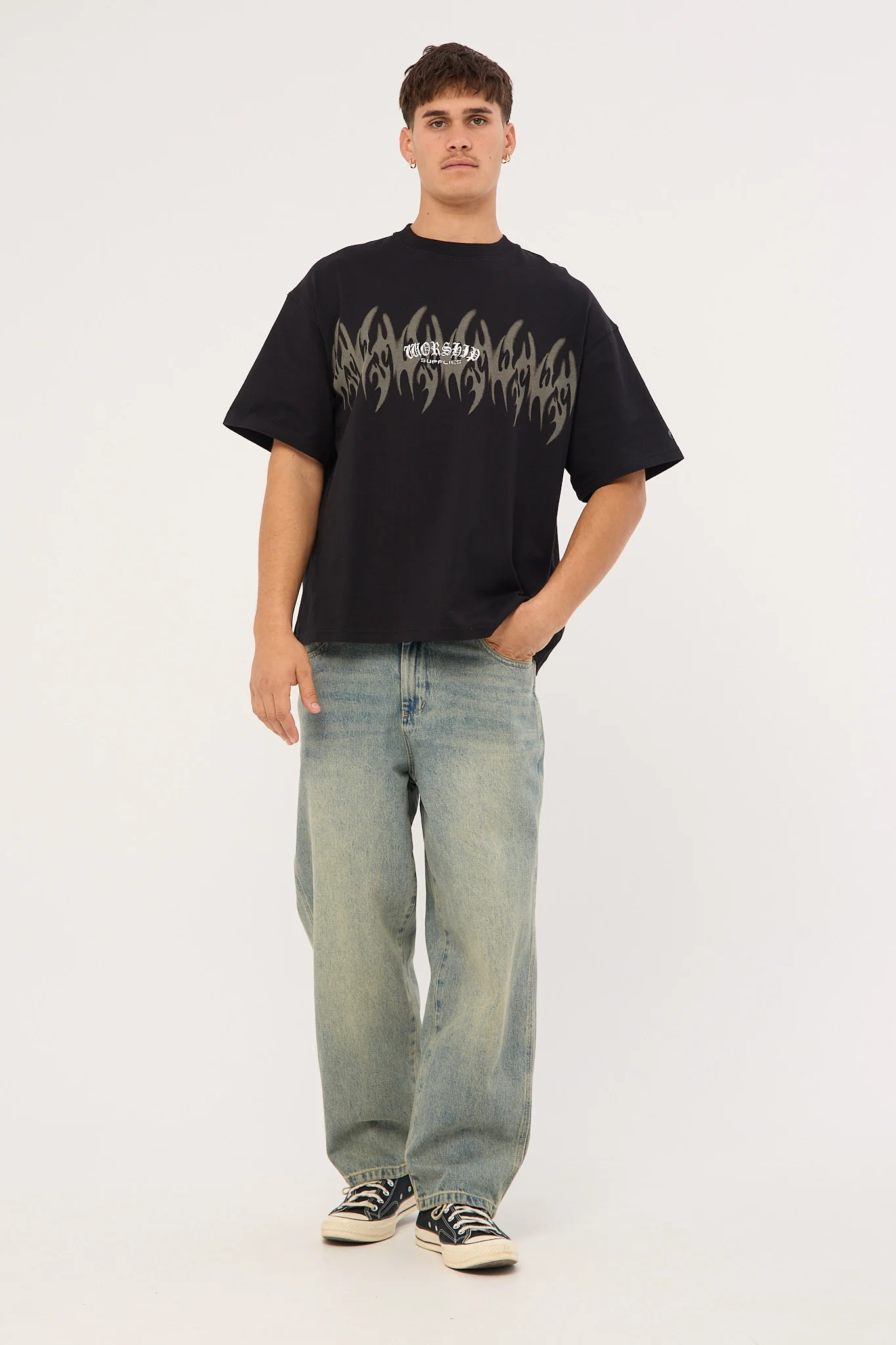 Worship Ghosted Oversize Tee Black - Image 3