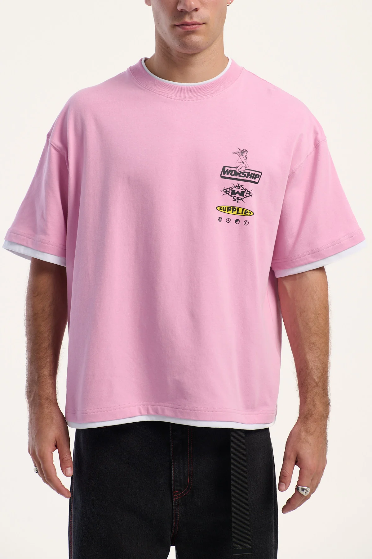 Worship Is This It Box Fit Cropped Layer Tee Lilac Chiffon - Image 7