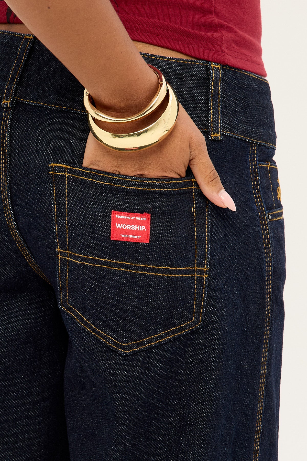 Worship Morality Super Low Baggy Jean Raw Indy - Image 6