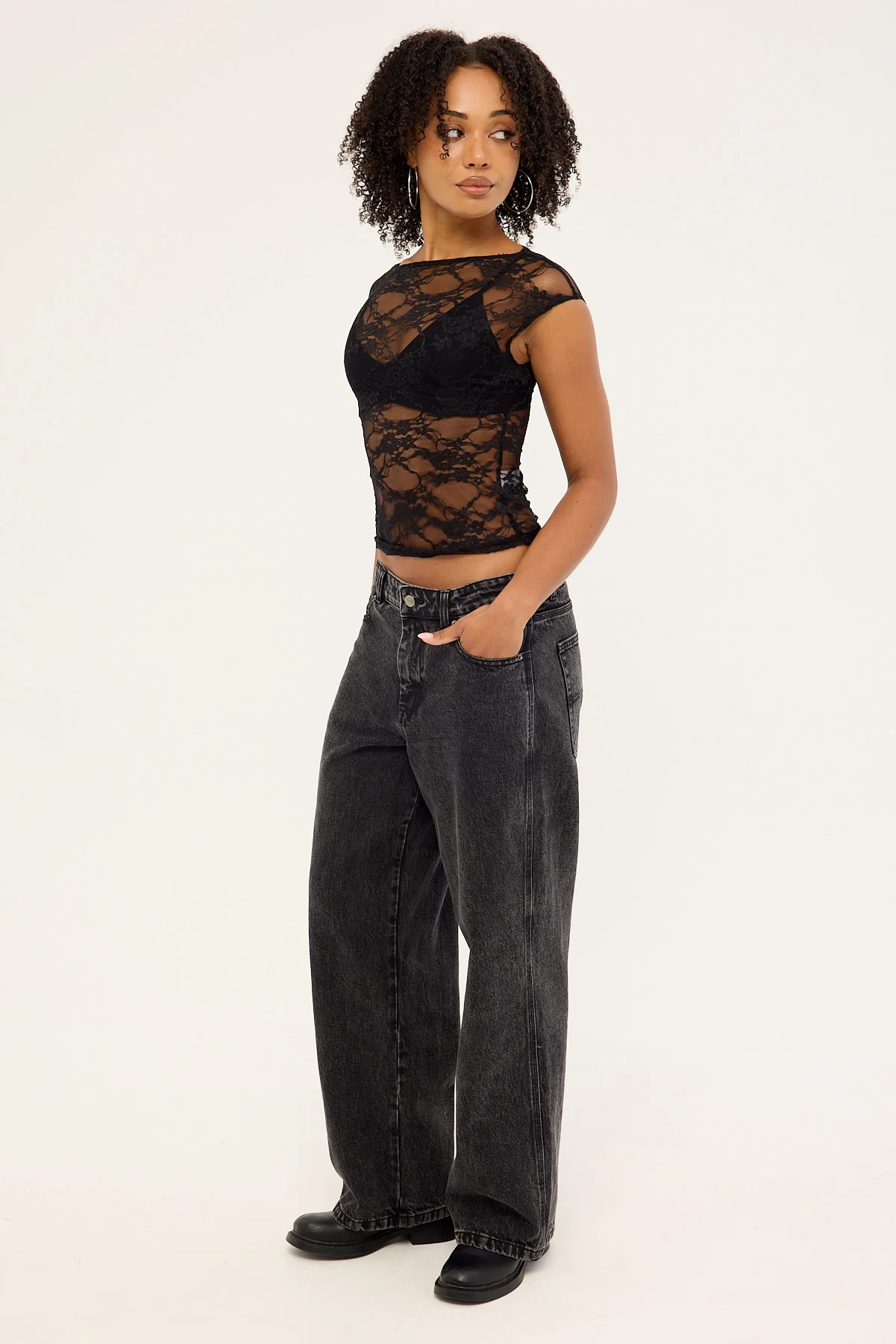 Worship Sloucher Jean Black Rinse - Image 3