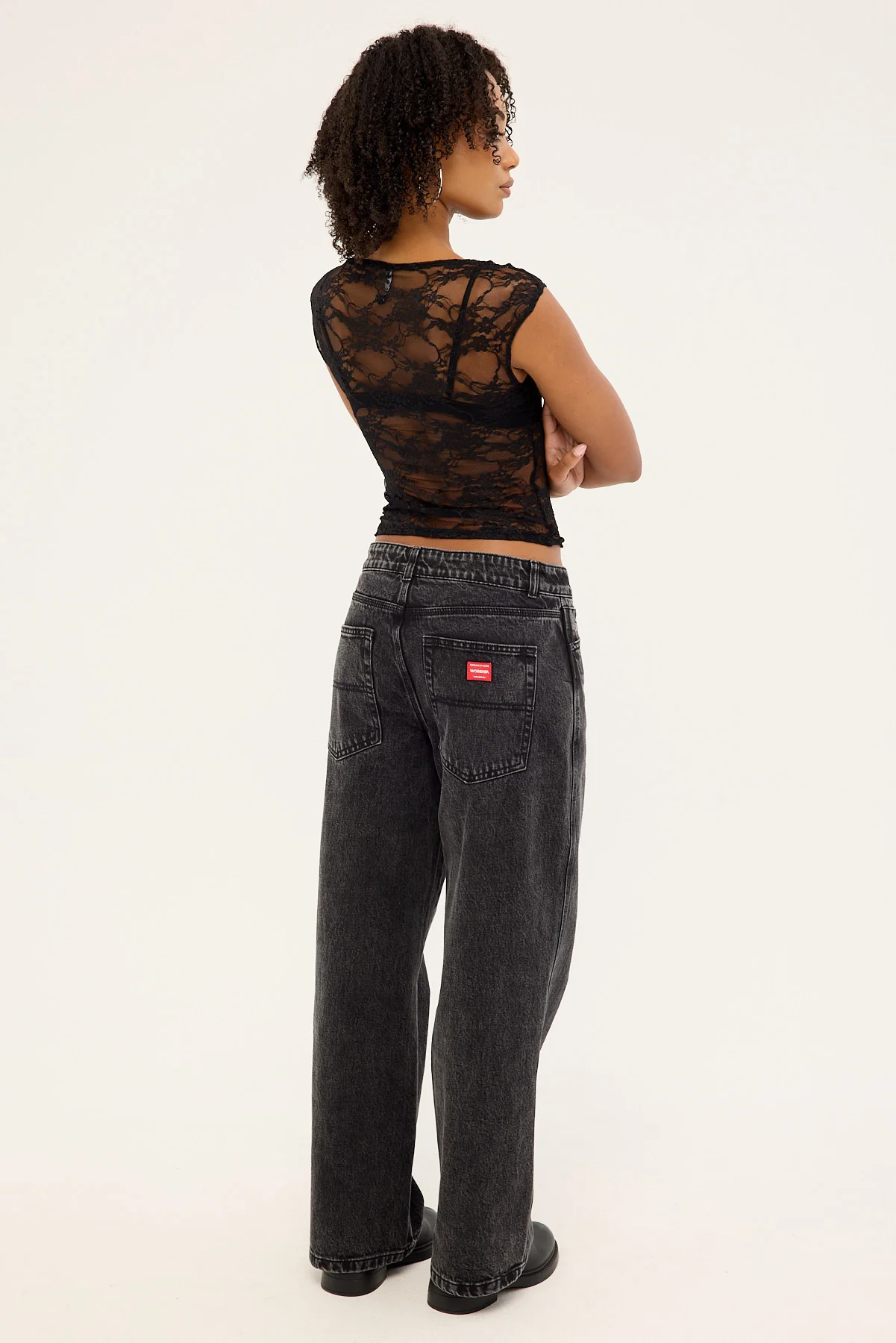Worship Sloucher Jean Black Rinse - Image 9