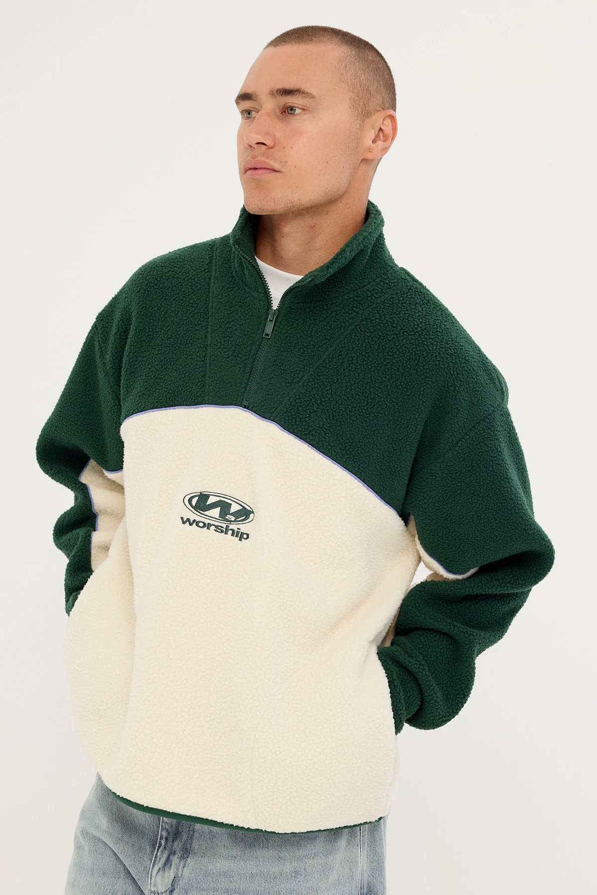 Worship Sonic Quarter Zip Sherpa Fleece Zine - Image 4