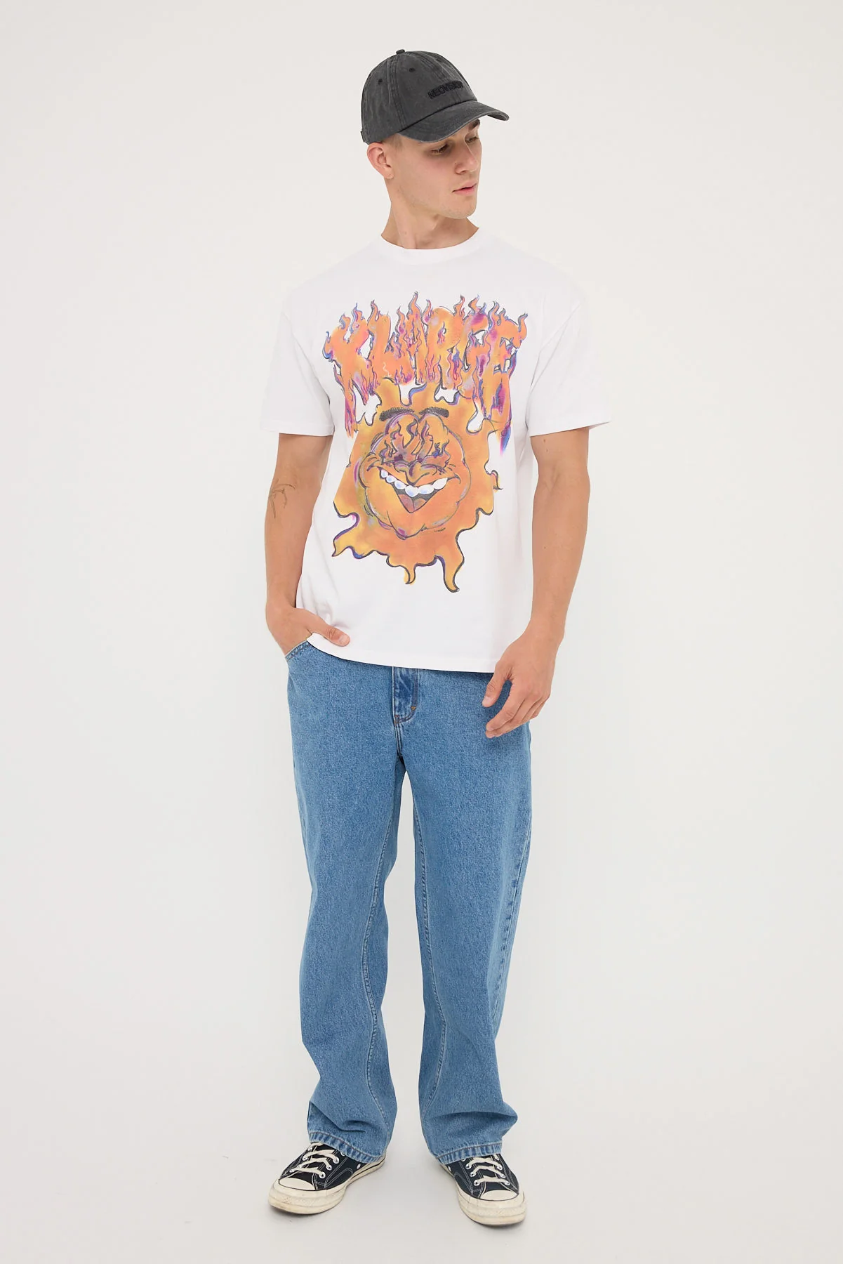 Xlarge XL Burning Tee Solid White
